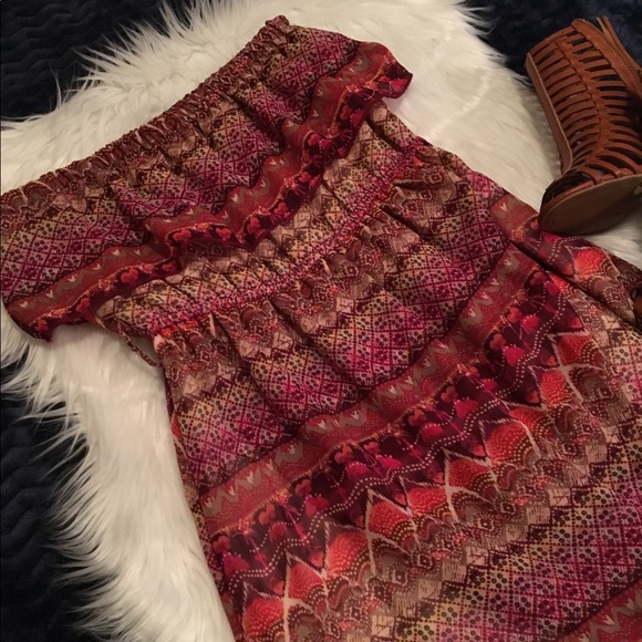 Strapless Flirty Bohemian Mini Dress - Picture 2 of 5